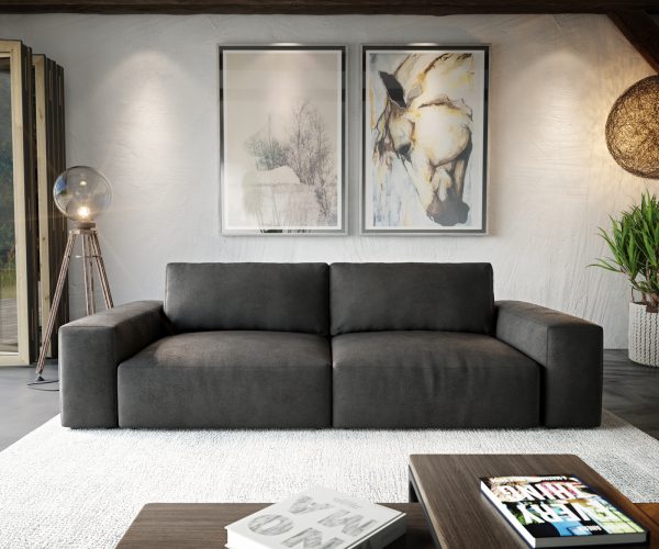 Velká pohovka Lanzo L 270x125 cm koženka antracitová - Image 2