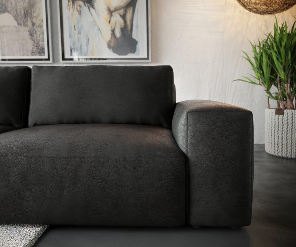 Velká pohovka Lanzo L 270x125 cm koženka antracitová - Image 5