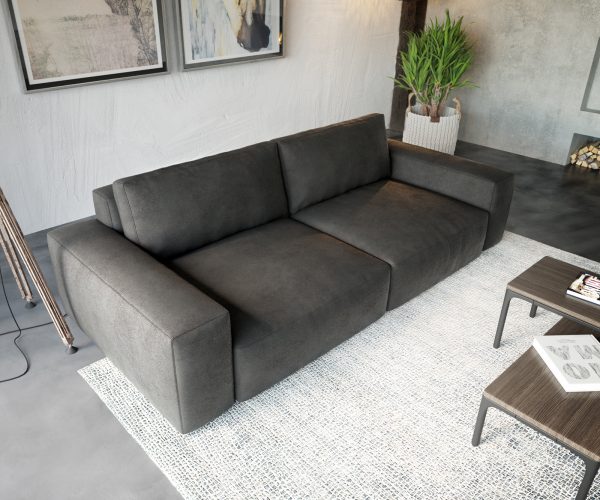 Velká pohovka Lanzo L 270x125 cm koženka antracitová - Image 4