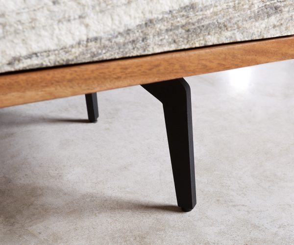 TV stolek Kleo 160 cm přírodní akácie 2 dvířka šikmá podnož černý kov - Image 6