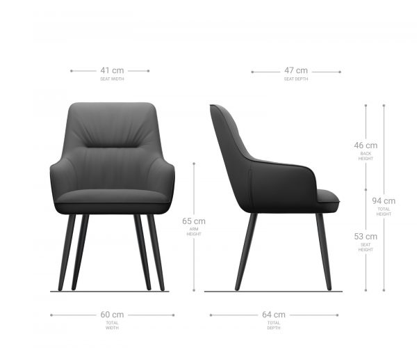 Křeslo Zelia-Flex Velvet Grey 4-nohý ovál Black Pocket Springs - Image 6