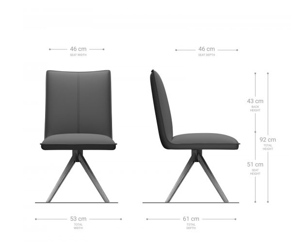 Jídelní židle Lelio-Flex dřevěná podnož zaoblená samet šedý 180° - Image 6