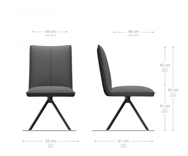 Jídelní židle Lelio-Flex křížová podnož kulatá otočná z nerezové oceli mikrovlákno taupe vintage 180° - Image 6