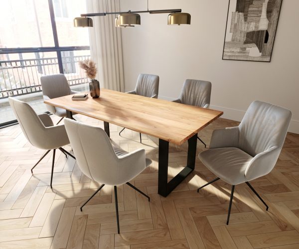 Otočná židle Willa-Flex s područkami Velvet Grey Cross Frame Conical Black 180° Swivel - Image 5