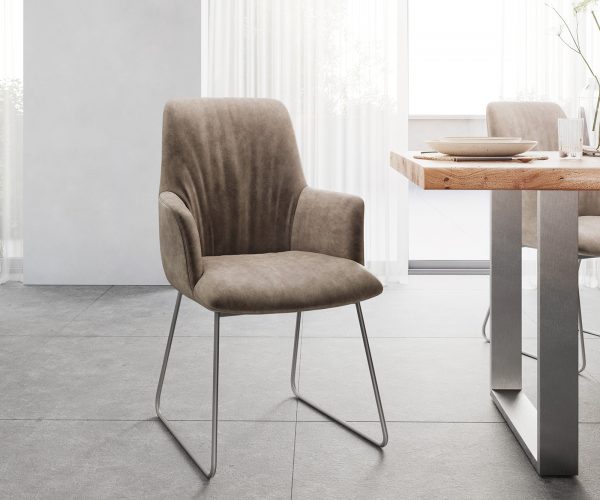 Křeslo Willa-Flex Taupe Vintage nerezový rám s ližinami