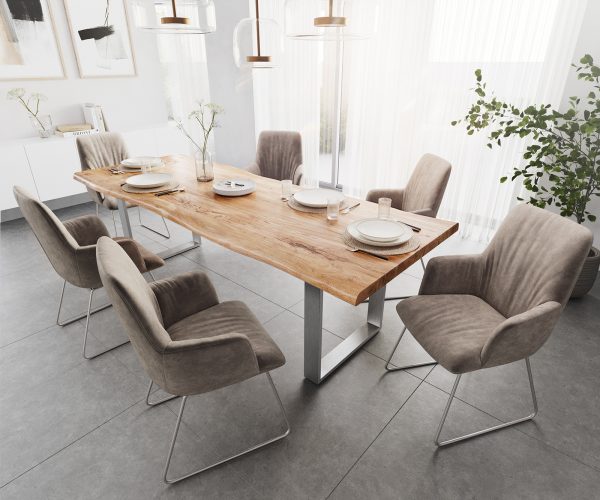 Křeslo Willa-Flex Taupe Vintage nerezový rám s ližinami - Image 5