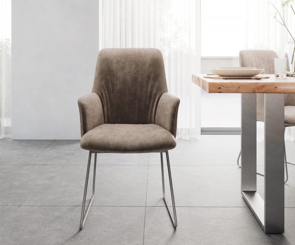 Křeslo Willa-Flex Taupe Vintage nerezový rám s ližinami - Image 2