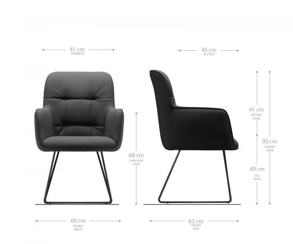 Křeslo Juno-Flex Velvet Grey X-rám nerezová ocel - Image 6
