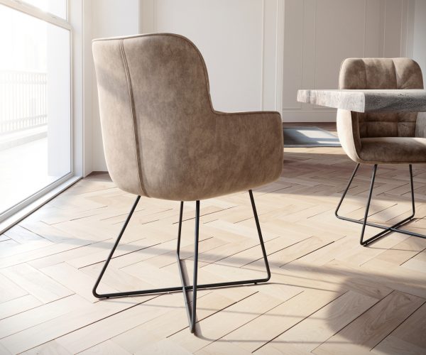 Křeslo Juno-Flex Taupe Vintage X-Frame Black - Image 3