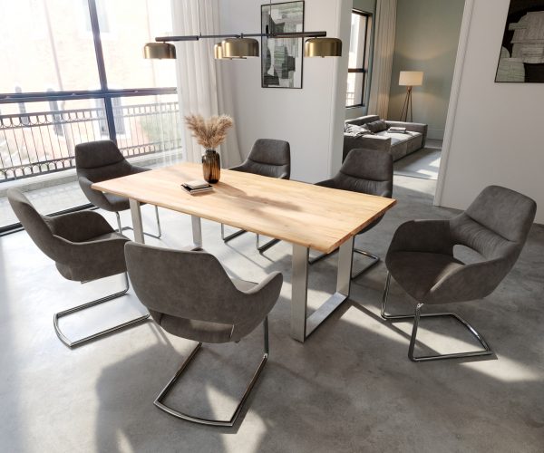 Houpací židle Yago-Flex s područkami Anthracite Vintage Cantilever Round Chrome - Image 5