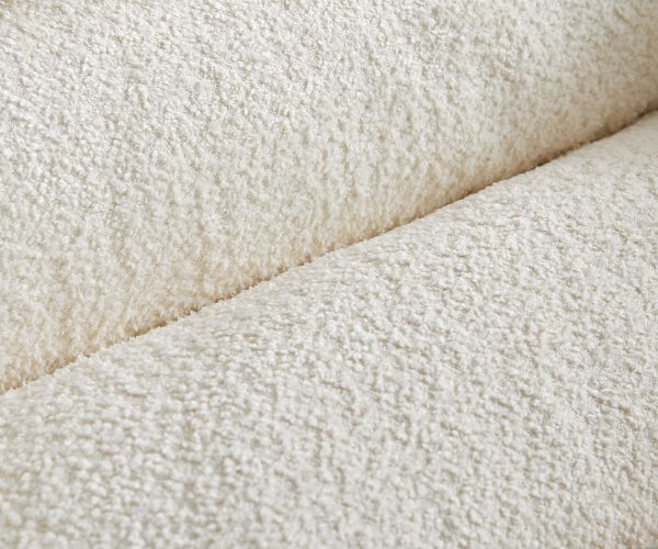 Otočná židle Pejo-Flex dřevěná podnož zaoblená bouclé bílý 180° - Image 5