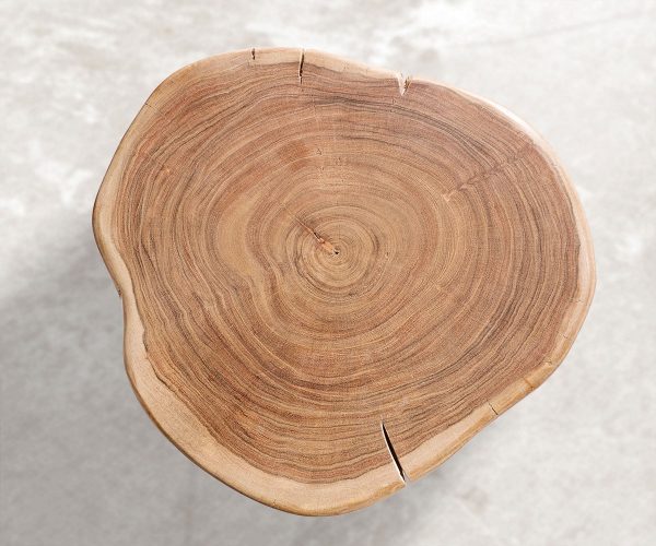 Odkládací stolek Live Edge 42x44 cm přírodní přírodní akácie špalek s kolečky - Image 2