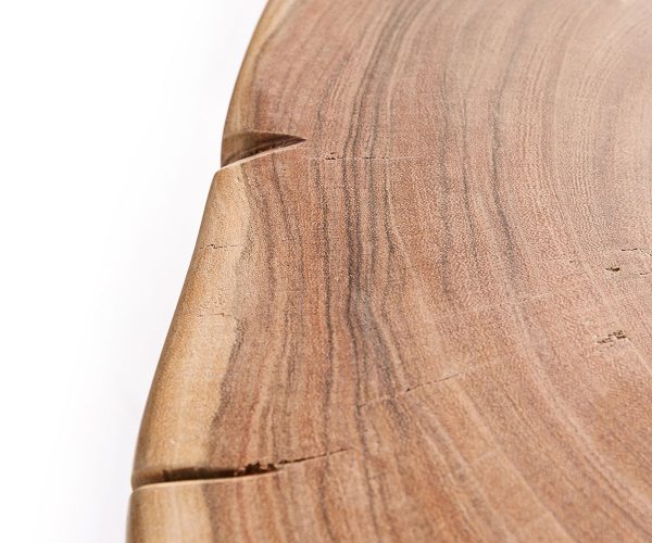Odkládací stolek Live Edge 42x44 cm přírodní přírodní akácie špalek s kolečky - Image 5