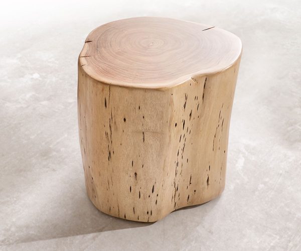 Odkládací stolek Live Edge 42x44 cm přírodní přírodní akácie špalek s kolečky