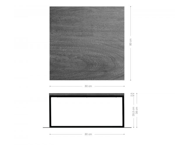 Konferenční stolek Tatius 80x80 cm akácie hnědá industriální styl - Image 5