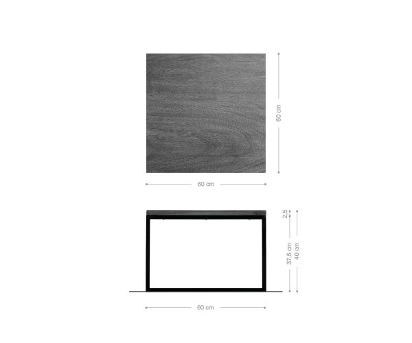 Konferenční stolek Tatius 60x60 cm akácie podnož z nerezové oceli platinum - Image 5