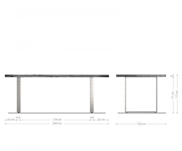 Jídelní stůl Classic-Edge 240x120/80 cm eliptická rovná hrana z exotického dřeva - Image 6