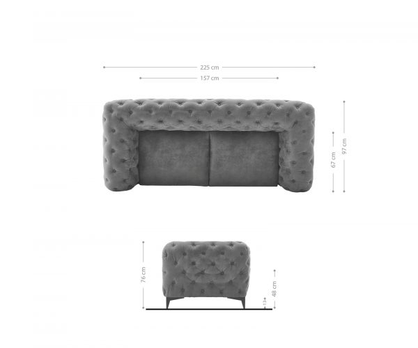 Pohovka Corleone černá 225x97 cm - Image 7