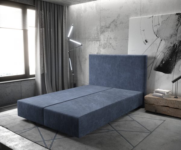 Podnož pro boxspring postele Dream-Well 140x200 cm mikrovlákno námořnická modrá