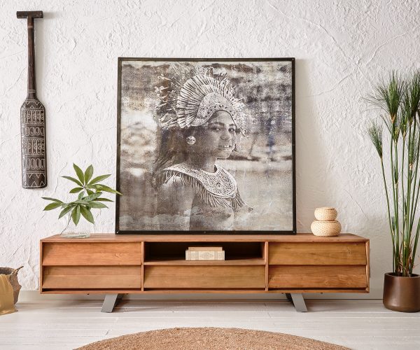 Obraz Balijská dívka 120x120 cm hnědá