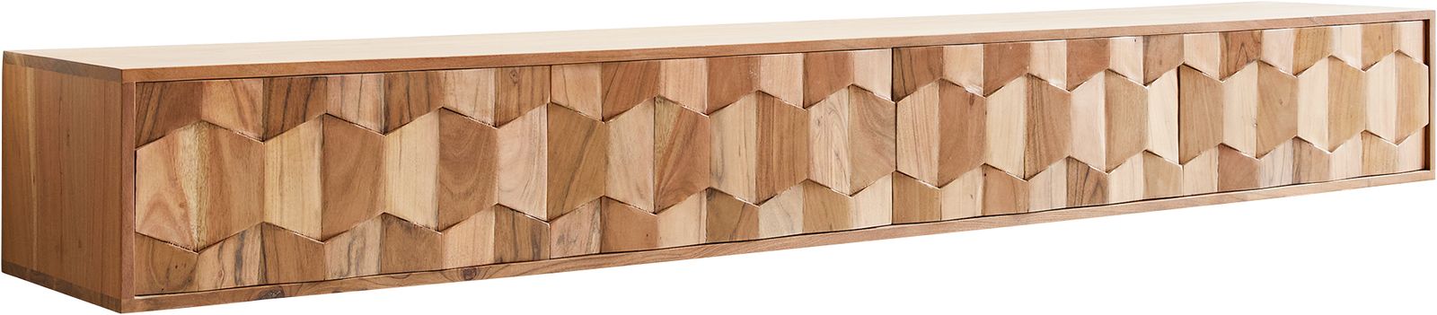 TV stolek Fevo 200 cm akácie přírodní 4 dvířka závěsný - Obrázek 7