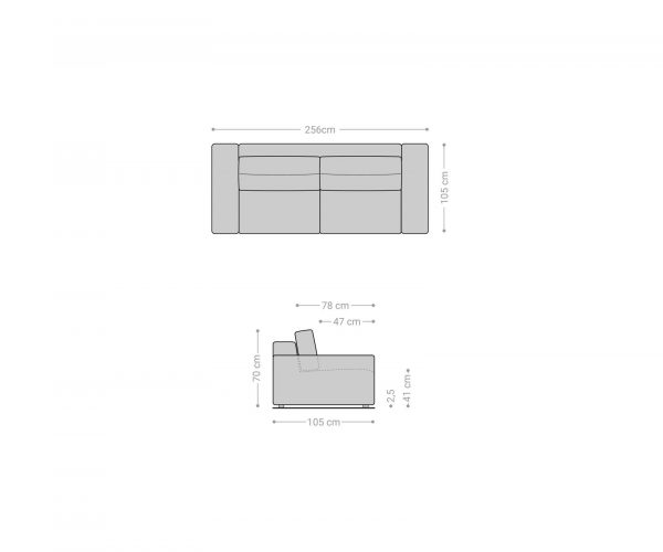 Velká pohovka Lanzo D 250x105 cm manšestr stříbrnošedá - Image 7