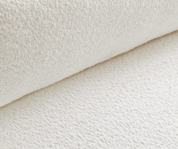 Velká pohovka Lanzo XL 270x125 cm bouclé smetanovo-bílá s taburetem - Image 3