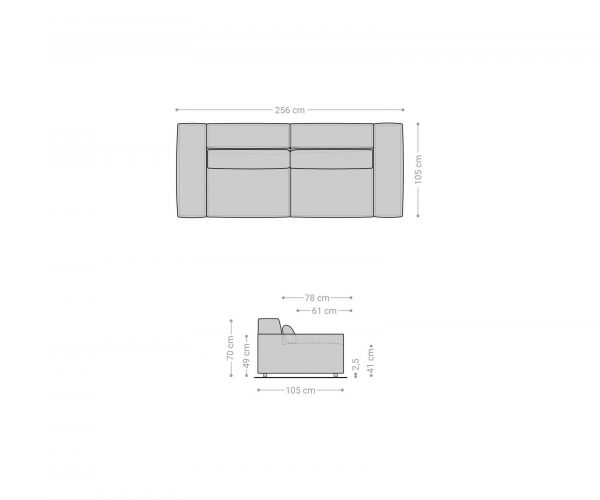 Velká pohovka Sirpio L 250x105 cm mikrovlákno černá - Image 7