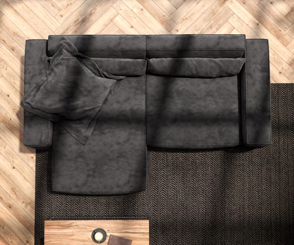 Rohová pohovka Sirpio D 250x155 cm mikrovlákno černá variabilní lenoška - Image 6