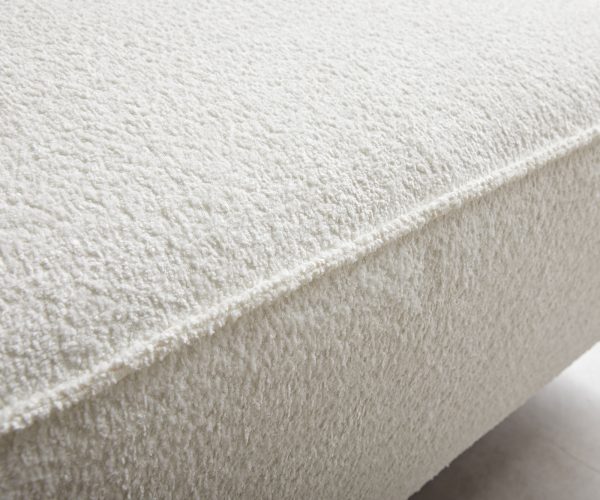 Rohová pohovka Sirpio D 340x155 cm bouclé krémovo-bílá variabilní lenoška - Image 5