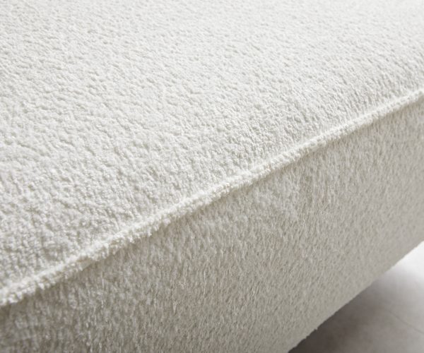 Pohovka ve tvaru "U" Sirpio D 330x240 cm bouclé krémovo-bílá variabilní lenoška - Image 5
