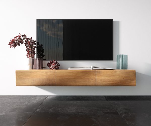 TV stolek Nová 145 cm přírodní akácie 3 dvířka závěsné - Image 4