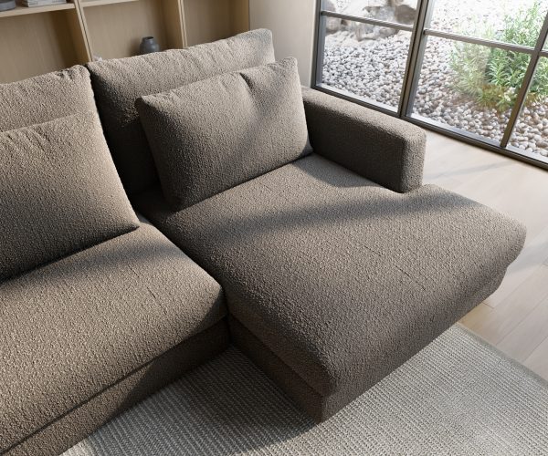 Pohovka ve tvaru U Isla 430x225 bouclé taupe levá - Image 6