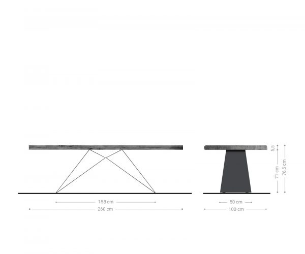 Jídelní stůl Edge 260x100 cm XL přírodní akácie live - Image 7