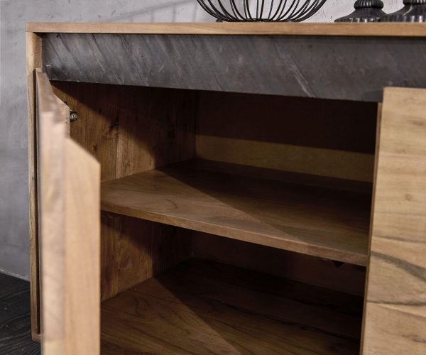 Komoda Stonegrace 175 cm akácie přírodní břidlice 3 dvířka - Image 5