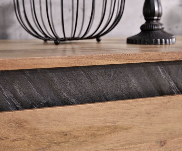 Komoda Stonegrace 175 cm akácie přírodní břidlice 3 dvířka - Image 6