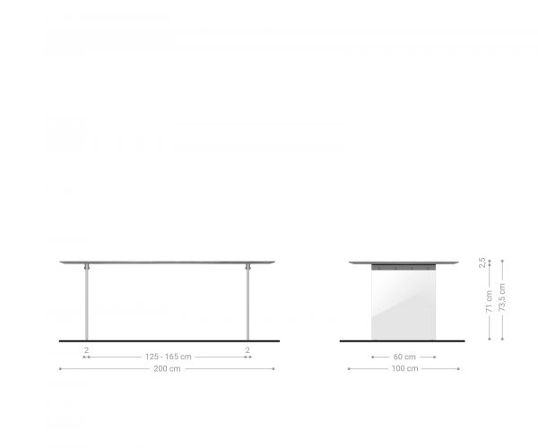 Jídelní stůl Edge 200x100 cm akácie platina skleněná podnož švýcarská hrana - Image 6