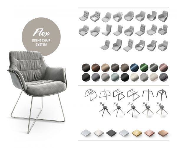Jídelní židle Elda-Flex taupe vintage konzolová podnož plochá černá - Image 7