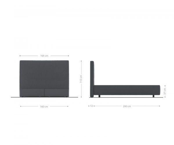 Boxspring postel Dream-Well 160x200 cm plyšový manšestr s matrací a topperem - Image 3