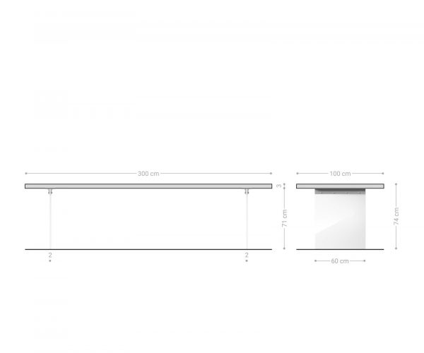 Jídelní stůl Edge 300x100 cm přírodní akácie live - Image 7