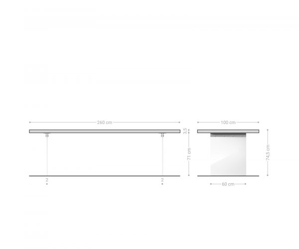 Jídelní stůl Edge 260x100 cm akácie platina - Image 8