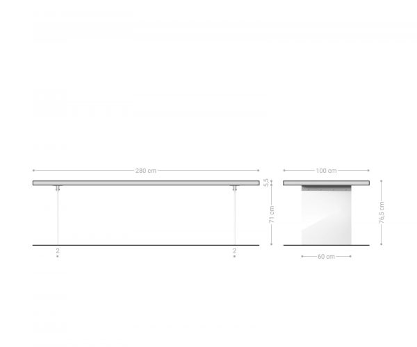 Jídelní stůl Edge 280x100 cm XL přírodní akácie live - Image 8
