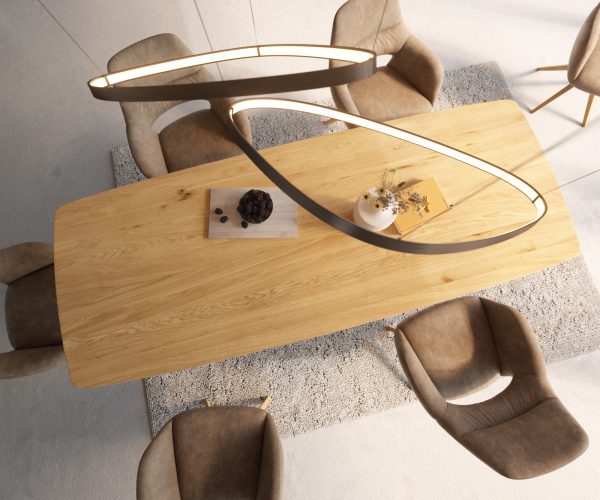 Jídelní stůl Edge 260x100 cm zaoblená přírodní dub švýcarská hrana - Image 6