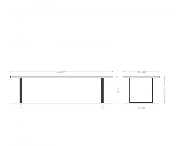 Jídelní stůl Edge 300x100 cm přírodní akácie live - Image 7
