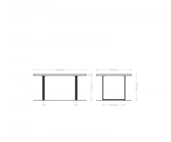 Jídelní stůl Edge 160x90 cm zaoblená přírodní dub švýcarská hrana - Image 9