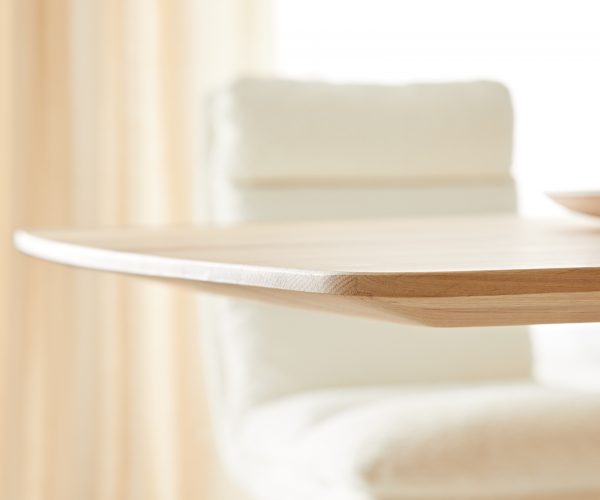 Jídelní stůl Edge 160x90 cm zaoblená přírodní dub švýcarská hrana - Image 7