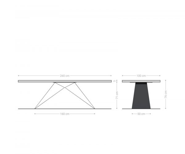 Jídelní stůl Edge 260x100 cm přírodní dub - Obrázek 8