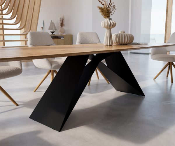 Jídelní stůl Edge 300x100 cm zaoblená přírodní dub švýcarská hrana - Image 5