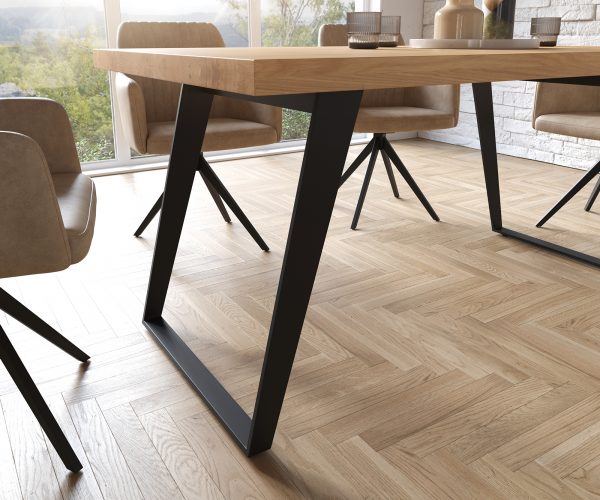 Jídelní stůl Edge 160x90 cm přírodní dub šikmá podnož kov černá - Obrázek 6