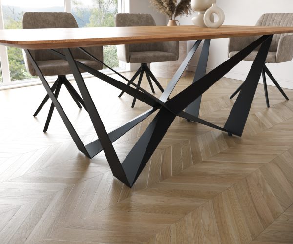 Jídelní stůl Edge 200x100 cm zaoblená přírodní akácie švýcarská hrana - Image 6